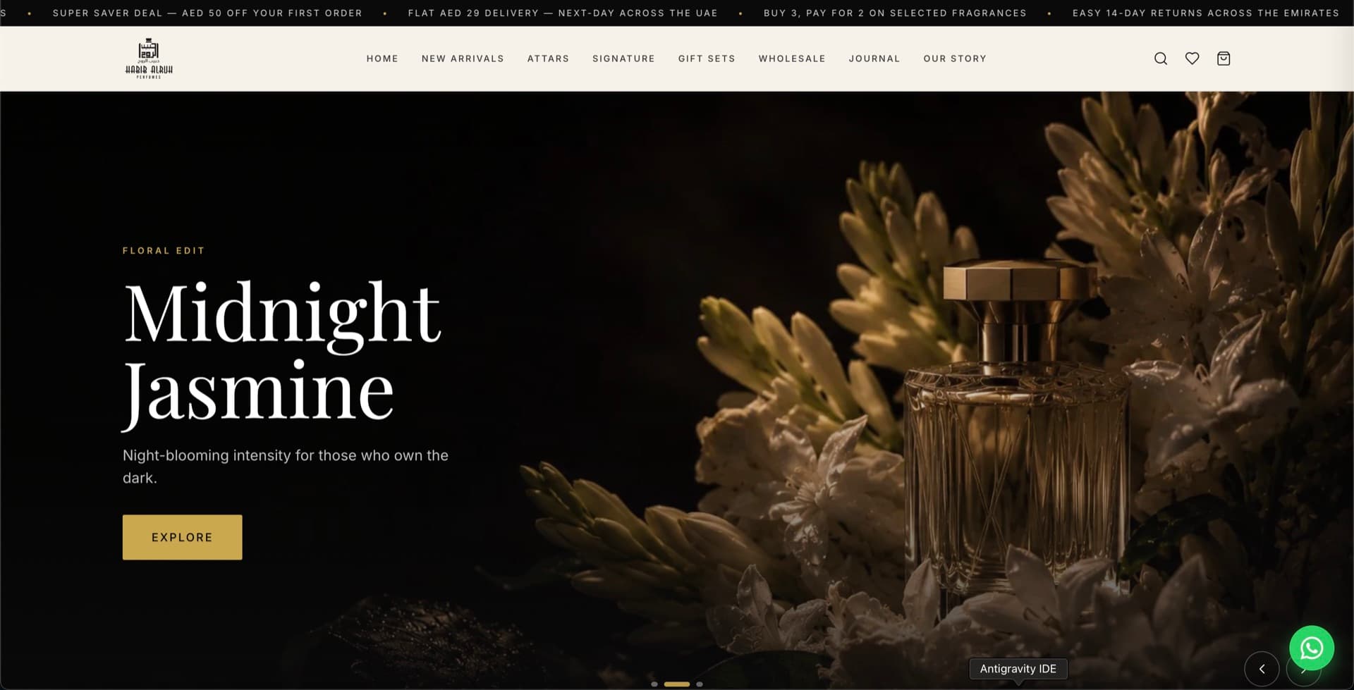 Small-batch. Globally known. — website screenshot